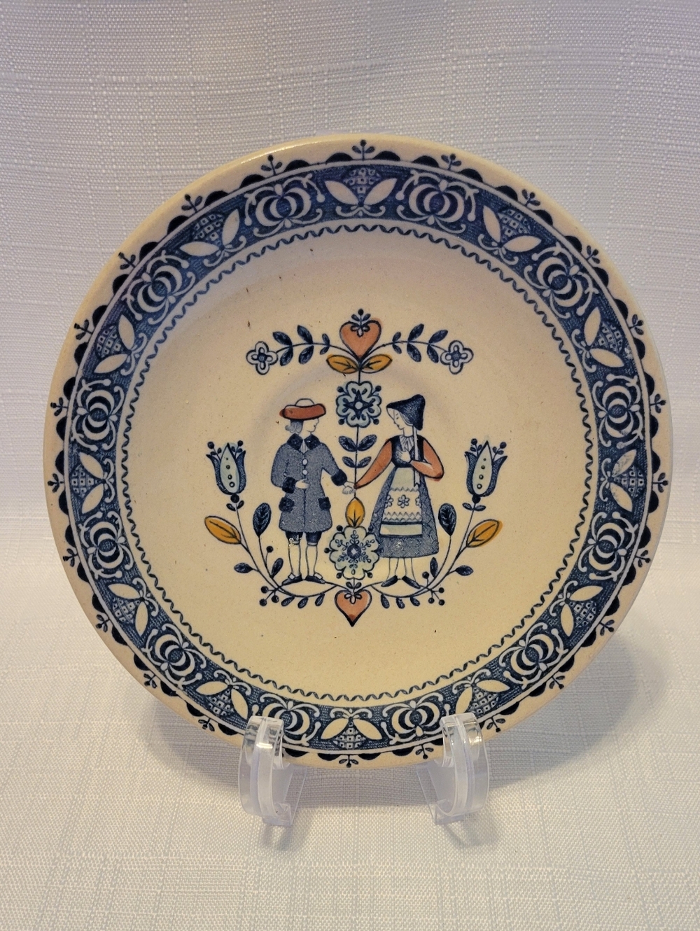 Johnson Bros Blue and White Staffordshire 'Old Granite' Backstamp Plate